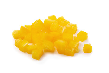 Yellow bell peppers Sliced isolated on a white background