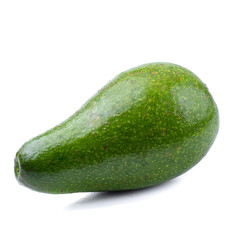 Green ripe avocado isolated on the white background