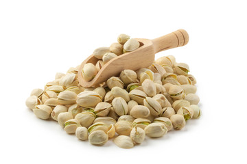 Pistachios nuts isolated on a white background