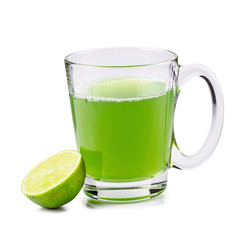 Lemon juice splashing isolated on a white background