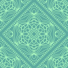pattern with floral mandala, decorative seamless Vector illustration.