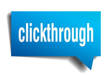 clickthrough blue 3d speech bubble
