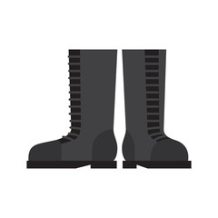 Pair of Robber Boots Flat Vector Illustration