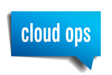 cloud ops blue 3d speech bubble