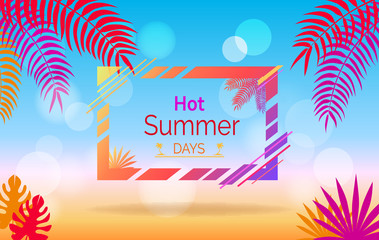 Hot Summer Days Promotional Poster with Leaves