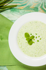 Soup with green peas