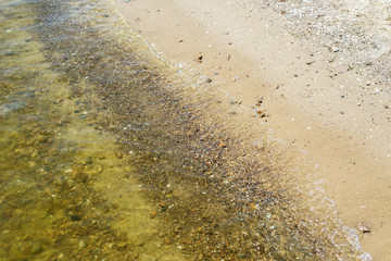 water edge on the sea beach