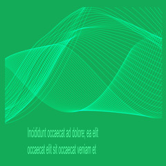 Wave color green, glowing, on a green dark background.