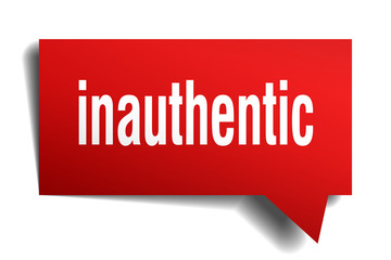 inauthentic red 3d speech bubble