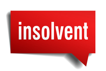 insolvent red 3d speech bubble