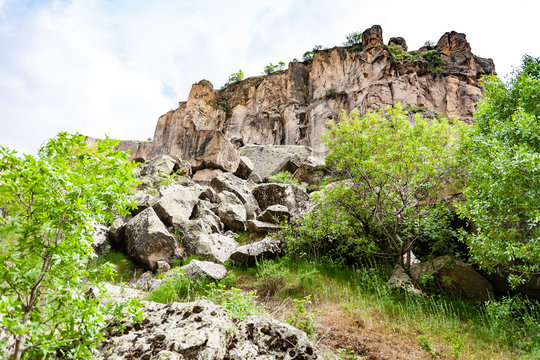 old volcanic stones in gorge of Ihlara Valley