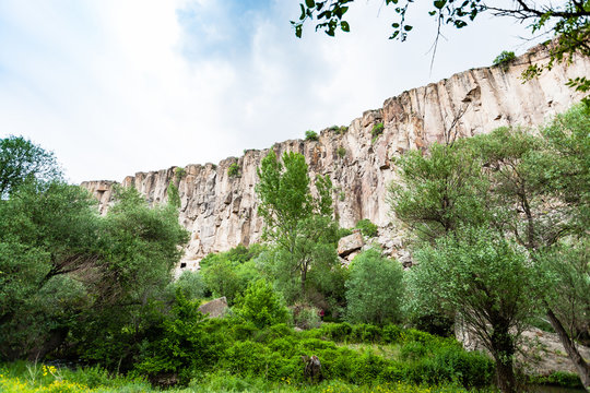 overgrown gorge of Ihlara Valley in Cappadocia