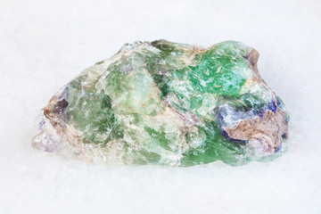raw green Beryl crystals on white