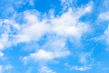 Naklejka na ściany i meble white clouds in blue evening sky in summe