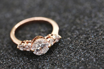 Diamond on golden ring