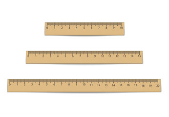 Realistic ruler set isolated on white background. Vector illustration.