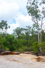 Fototapeta na wymiar Beautiful weathered rock view near the Walsh River in Queensland, Australia
