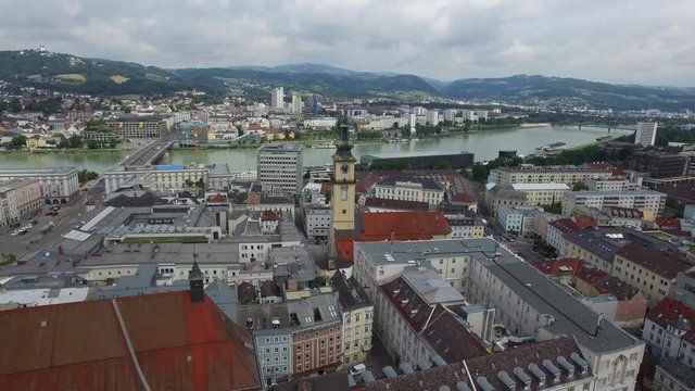 austria linz - drone moveing back