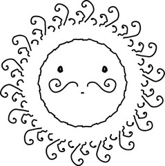 Alluring majician sun mandala in black and white