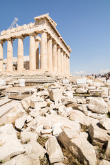 Ruins of Parthenon temple on the Acropolis, Athens, Greece