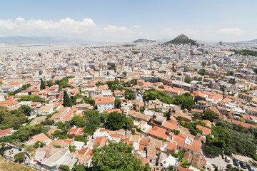 Fototapeta na wymiar ATHENS, GREECE - MAY 2018: The cityscape of Athens, view from Parthenon