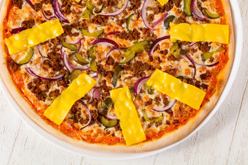 Pizza with minced meat