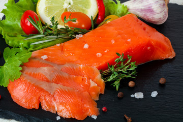 Raw trout fillet