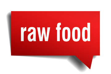 raw food red 3d speech bubble
