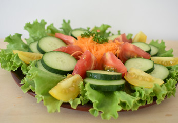 Vegetables on a clay dish