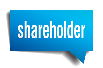 shareholder blue 3d speech bubble