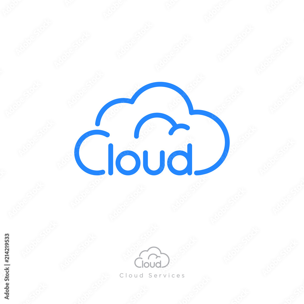 Fototapete cloud computing logo. communication or network icon. cloud computing logo. communication or network 