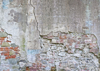 Alte verfallene Hausmauer