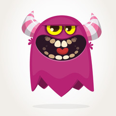 Happy cartoon monster. Vector character. Big set of cartoon monsters