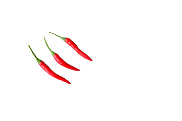 Red Chillies Isolated on White Background