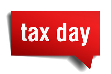 tax day red 3d speech bubble