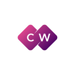 two letter cw diamond rounded logo
