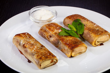 Delicious pancake rolls