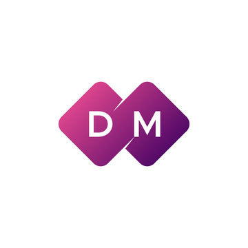 two letter dm diamond rounded logo