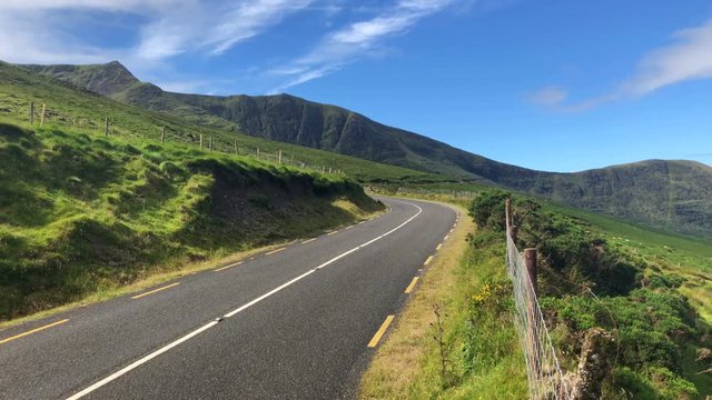 The Conor Pass is the highest mountain pass in Ireland. It is situated on the Dingle Peninsula in County Kerry, on the road that crosses the peninsula between Dingle Town and the coast the other side.