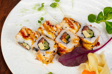 Japanese roll with tuna and eel