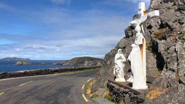 Crucifixion sculpture at Slea Head, Dingle Peninsula, County Kerry, Ireland