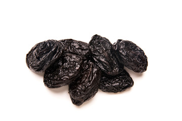 Prunes isolated on white background