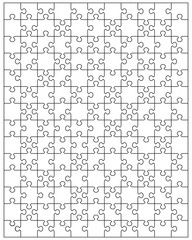 Illustration of separate parts of white puzzle