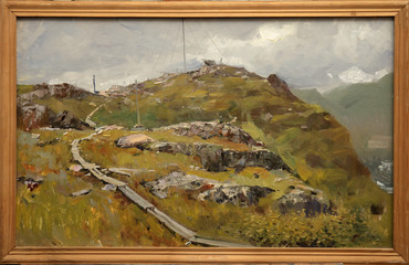 landscape, oil painting, hand made