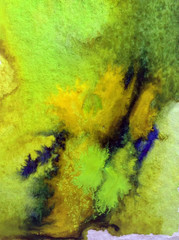 Watercolor abstract bright colorful textural background handmade . Painting of underwater world . Modern seascape . Shine