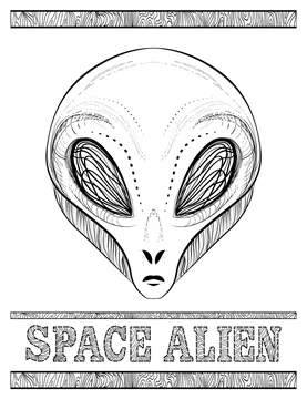 alien head coloring pages