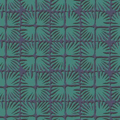 Vector seamless floral square tile green pattern for wrapping, craft, textile, fabric