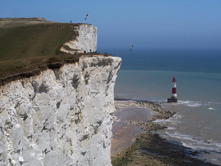 Beachy Head cliffs and lighthouse, East Sussex, England