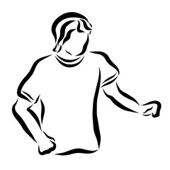 Young man in a shirt, sport and health