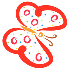 colorful flying butterfly with a pattern, a symbol of life